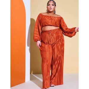 Eloquii Plisse Drawstring Pant